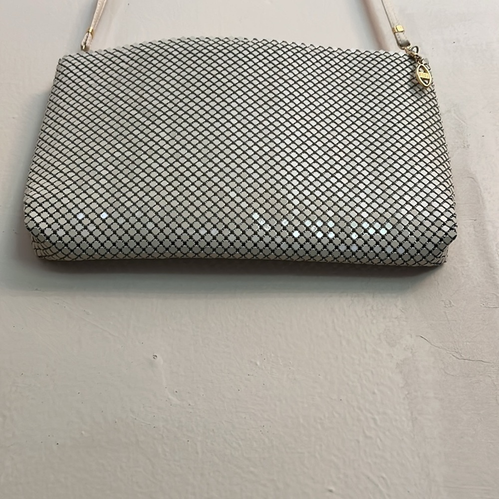 Vintage 1980s Metal Mesh Clutch Shoulder Bag 10"x6" - Picture 6 of 17